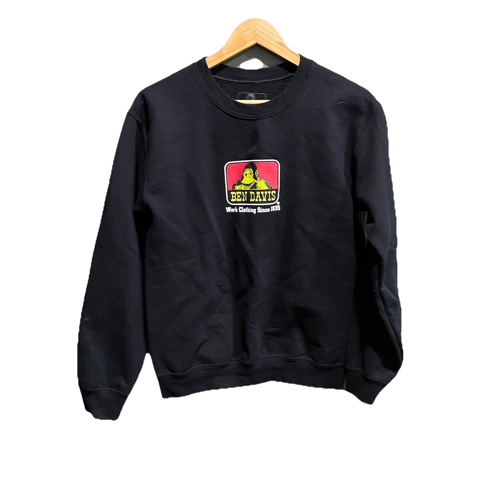 Ben Davis Black Logo Graphic Long Sleeve Men's Sweatshirt Size Small‎
